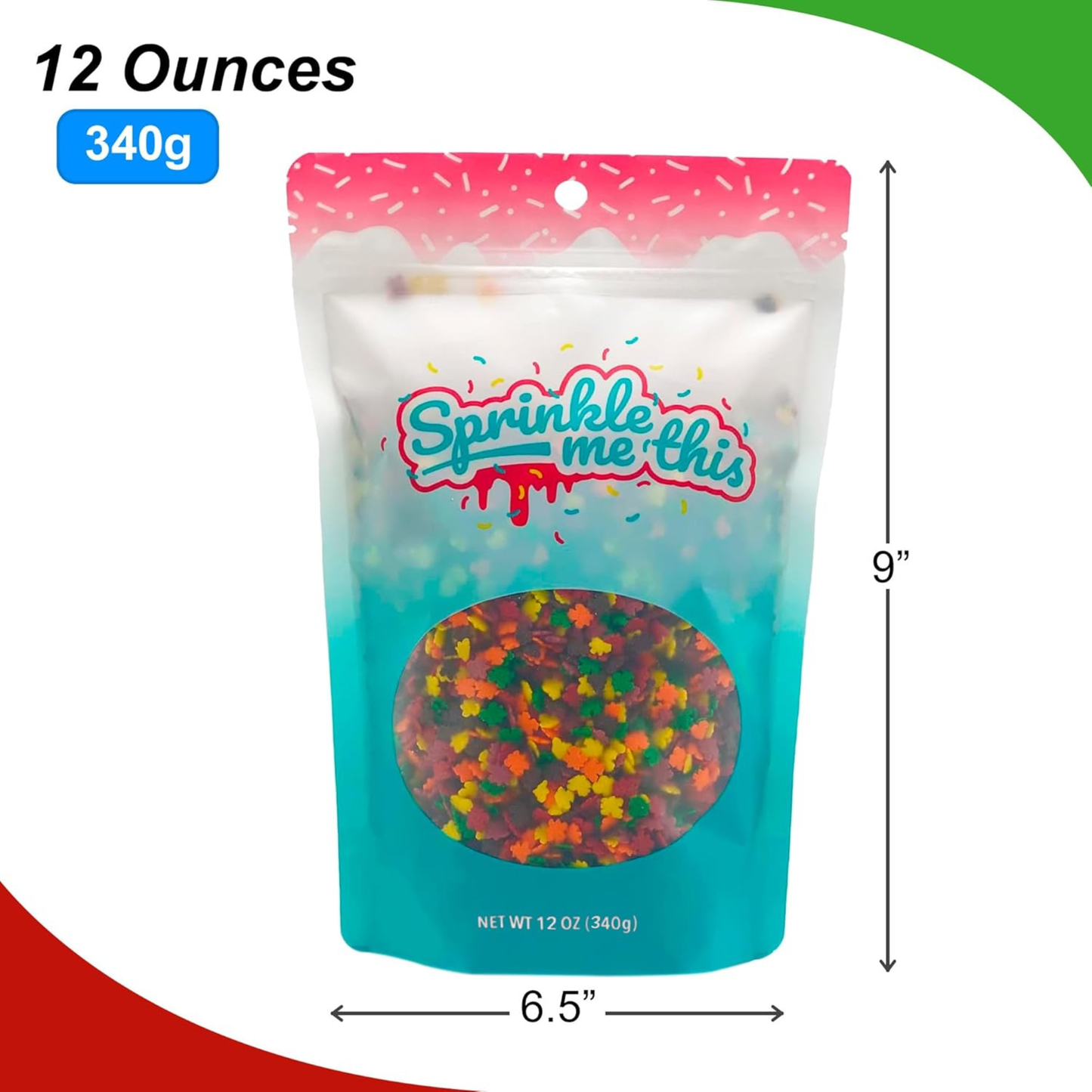 Sprinkle Me This – Mini Fall Leaves Blend Confetti Sprinkles – 4, 8 & 12 oz – Fall Dessert Topping for Cookies, Cupcakes & Cakes