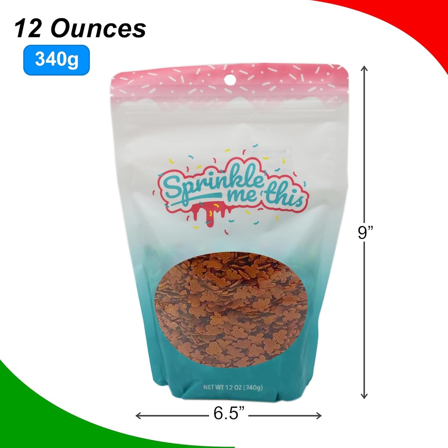Sprinkle Me This – Gingerbread Men Sprinkles – 4, 8 & 12 oz – Festive Dessert Topping for Cookies, Cupcakes, and Cakes