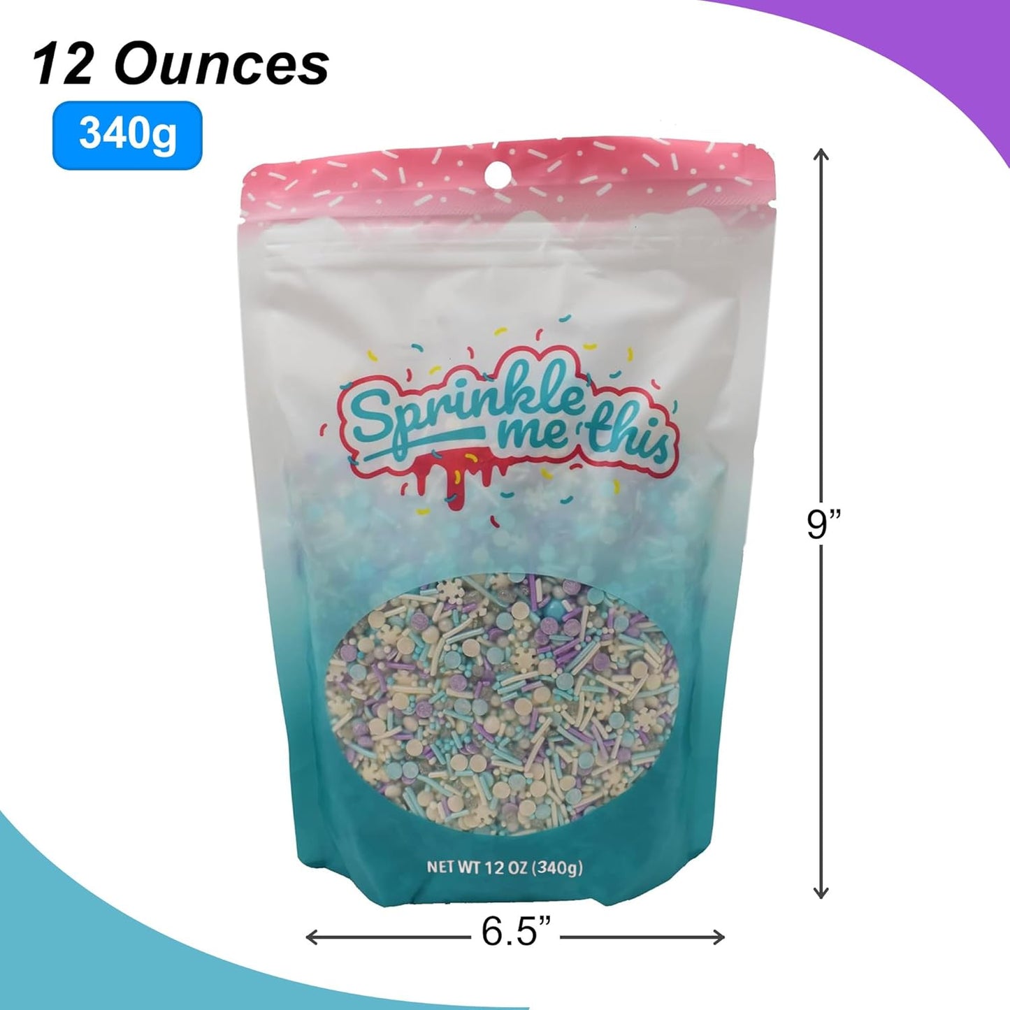 Sprinkle Me This – Let It Sprinkle Edible Sprinkles – 4, 8 & 12 oz – Festive Dessert Topping for Cookies, Cupcakes, and Cakes
