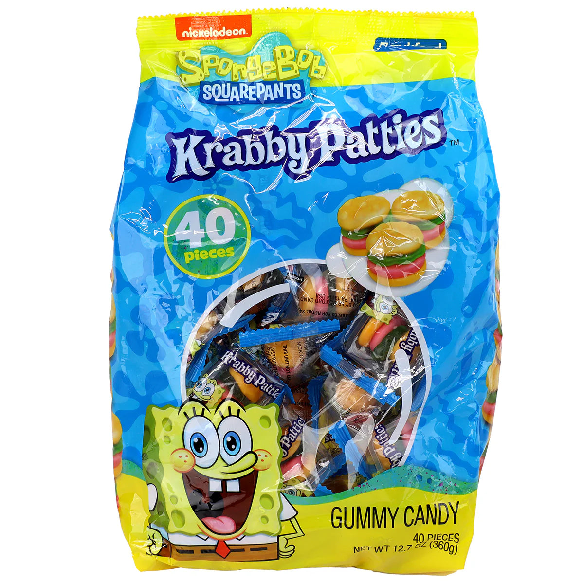 SpongeBob SquarePants Krabby Patties Gummy Candy – Available in 5.08 oz (16 Pieces) or 12.7 oz (40 Pieces) Bags