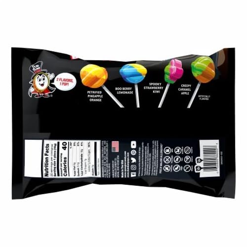 Dum Dums Flavor Fusion 7.1 oz Bag – 20 Flat Pops (4 Flavors) – Halloween Candy Assortment