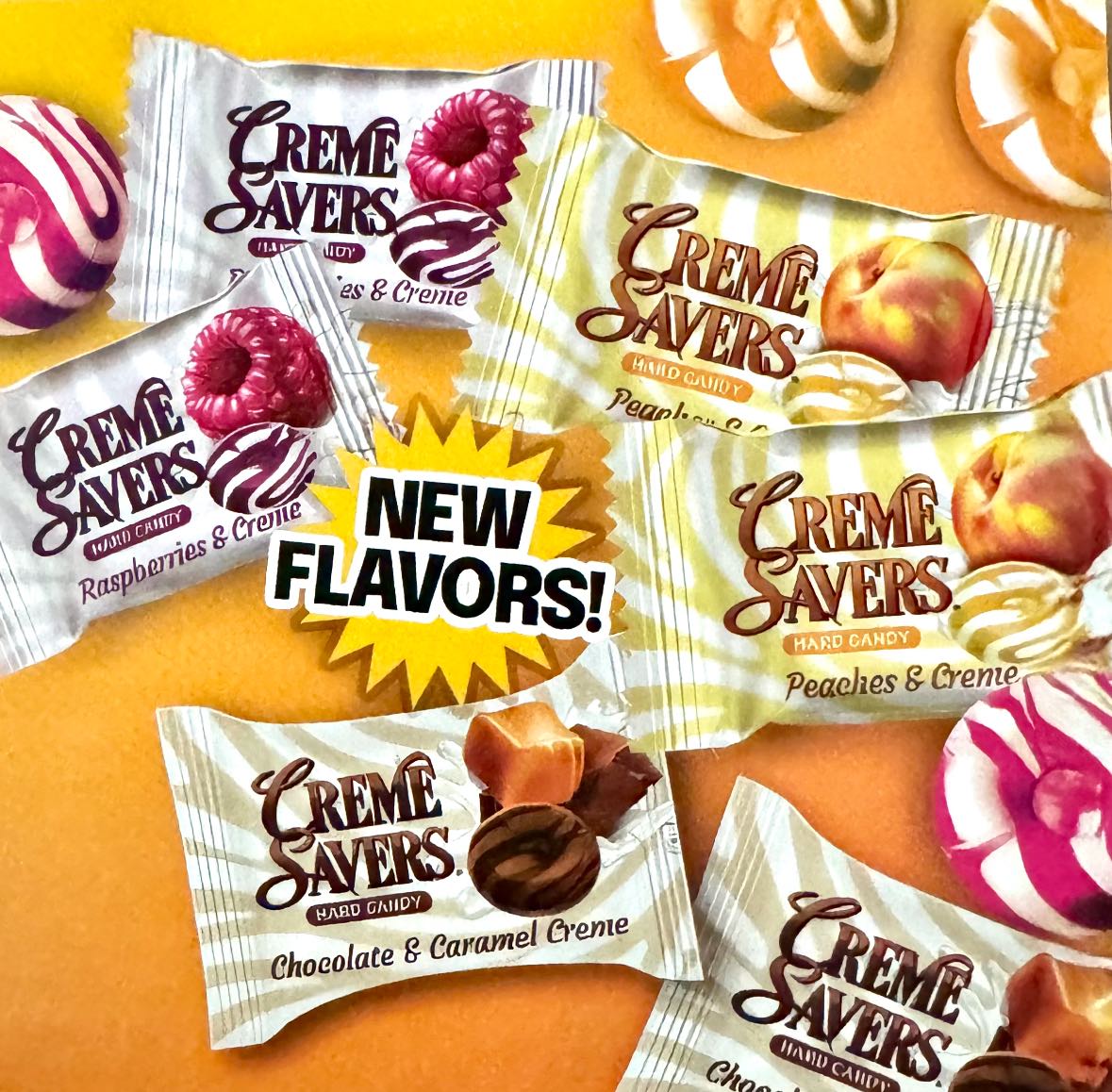 Creme Savers 6.25 oz Hard Candy – Strawberry, Orange, Chocolate-Caramel, Peaches & Raspberries | 1, 3, 12-Pack & 5 Pack Variety