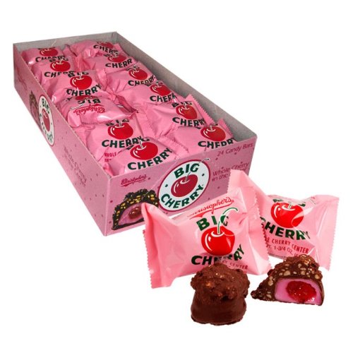 Christopher’s Big Cherry Candy Bar (1.75 oz) – Available in 1 Pack, 6 Pack, 24 Pack – Whole Cherry in Chocolate with Roasted Peanuts & Creamy Center
