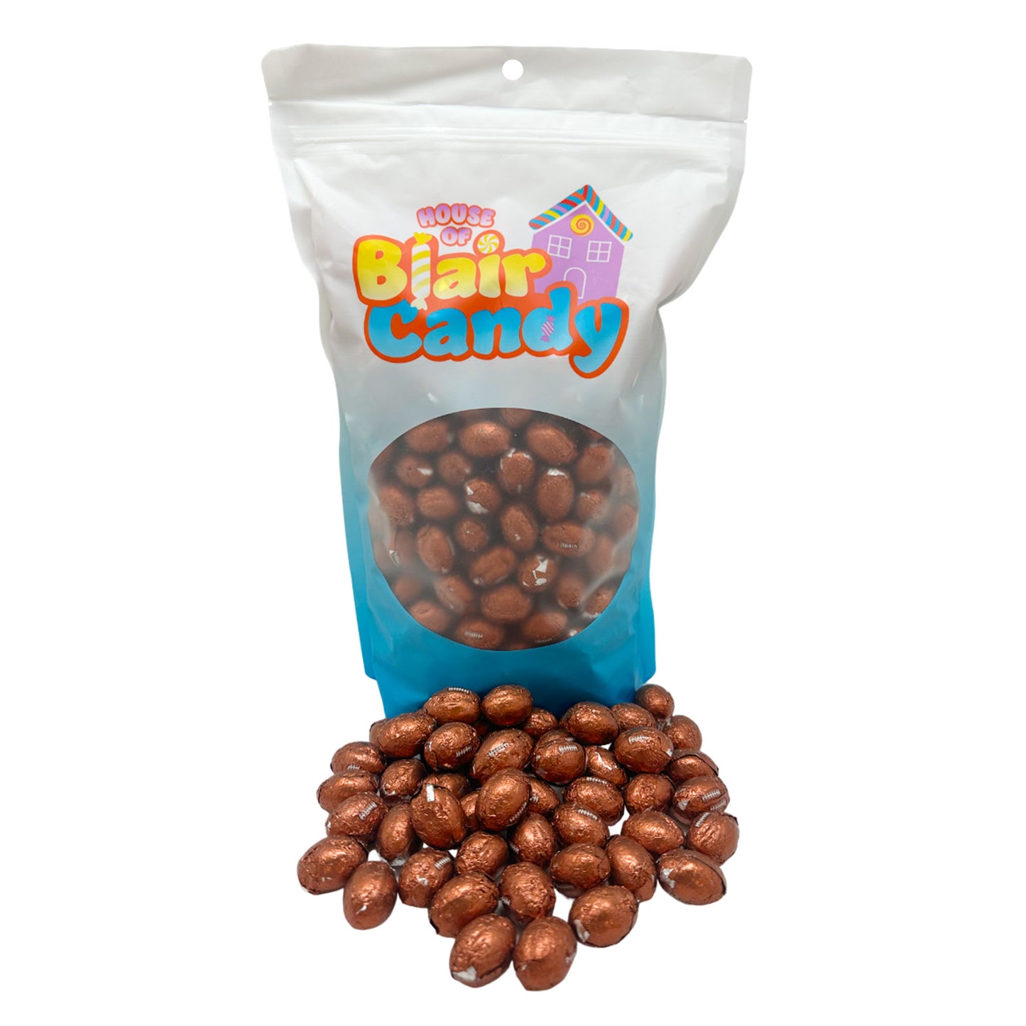 Blair Candy - Individually Wrapped Chocolate Footballs – Regular Milk Chocolate Candy