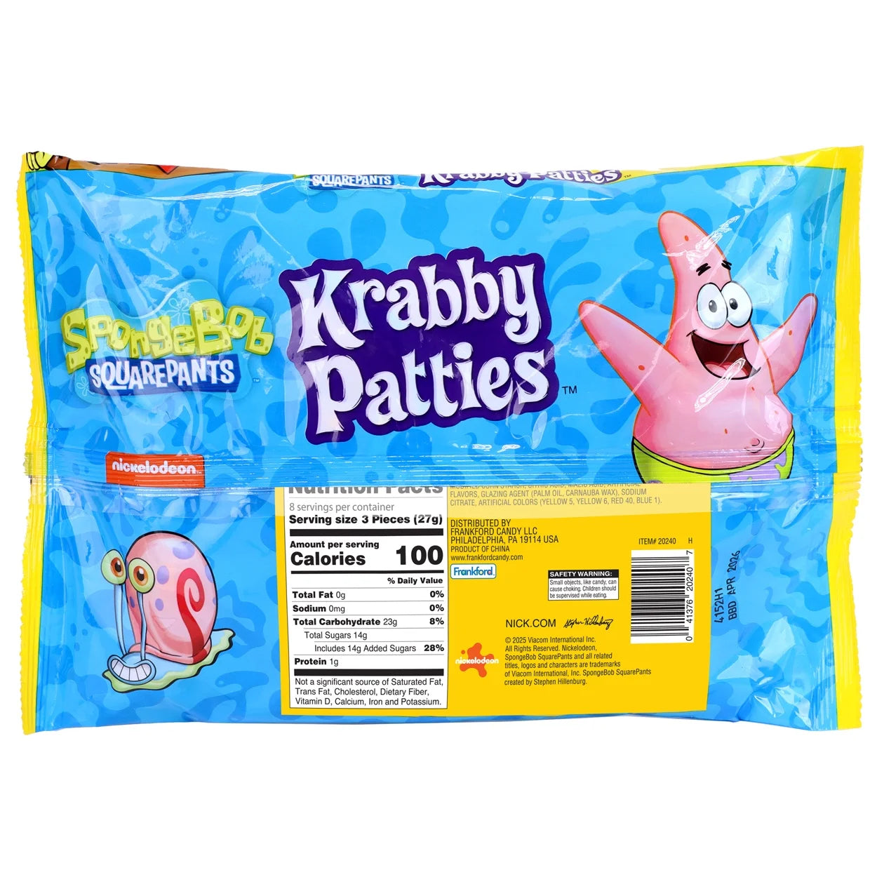 SpongeBob SquarePants Krabby Patties Gummy Candy – Available in 5.08 oz (16 Pieces) or 12.7 oz (40 Pieces) Bags