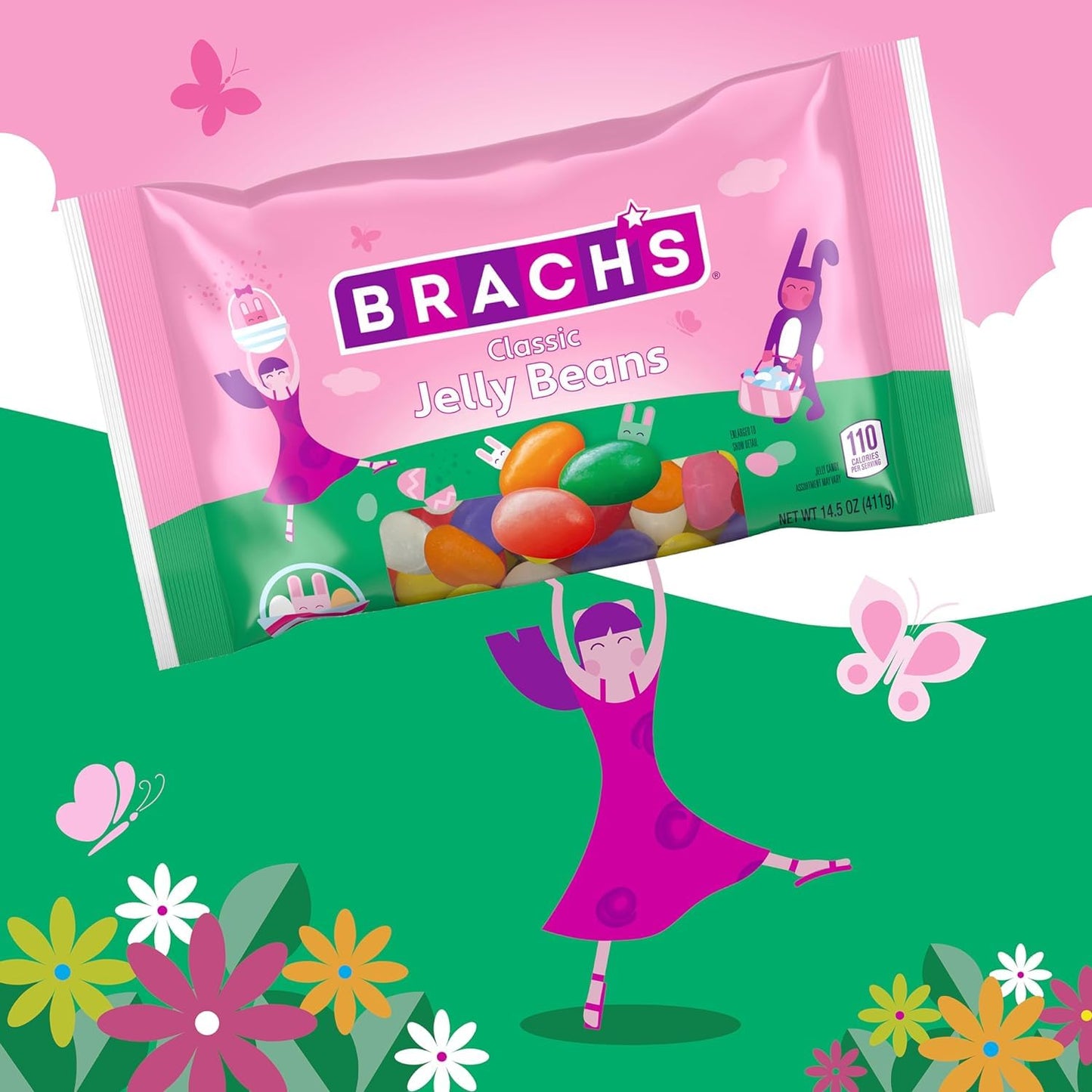 Brach’s Classic Jelly Beans – 9 oz Chewy Fruity Candy for Easter, Parties & Gifting