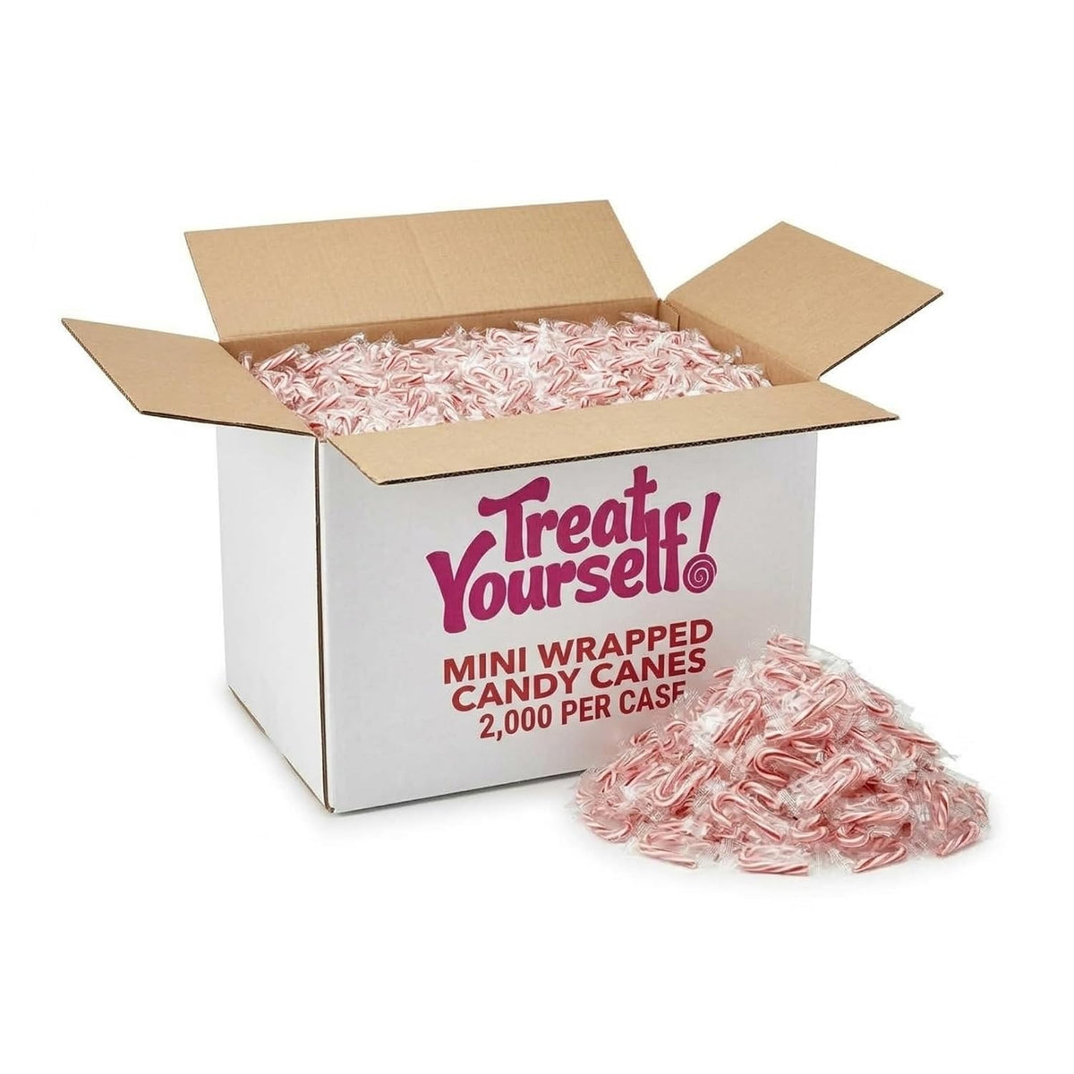 Treat Yourself! | Mini Wrapped Candy Canes | Multiple Pack Sizes | Individually Wrapped Peppermint Candy Canes for Parties, Candy Bowls, & Desserts