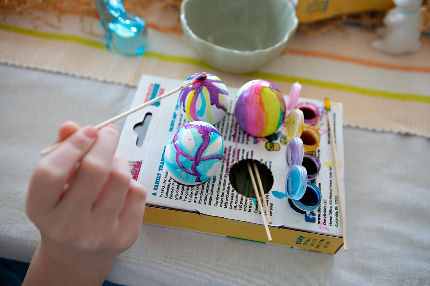 Doc Hinkle Paint-On Easter Egg Coloring Kit – DIY Egg Decorating for Kids & Families | 1, 5, 15 Pack Options
