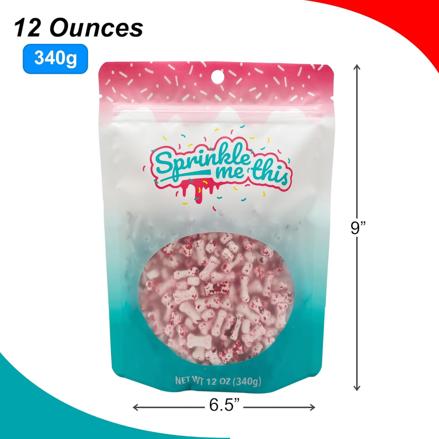 Sprinkle Me This – Bloody Bones Edible Sprinkles – 4, 8 & 12 oz – Halloween Dessert Topping for Cookies, Cupcakes & Cakes