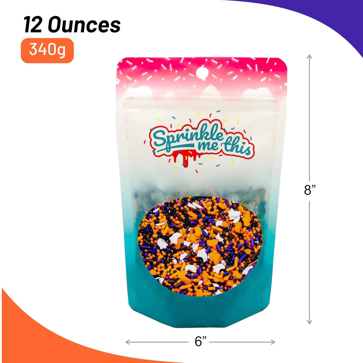 Sprinkle Me This – Haunted Halloween Party Sprinkles – 4, 8 & 12 oz – Halloween Dessert Topping for Cookies, Cupcakes & Cakes