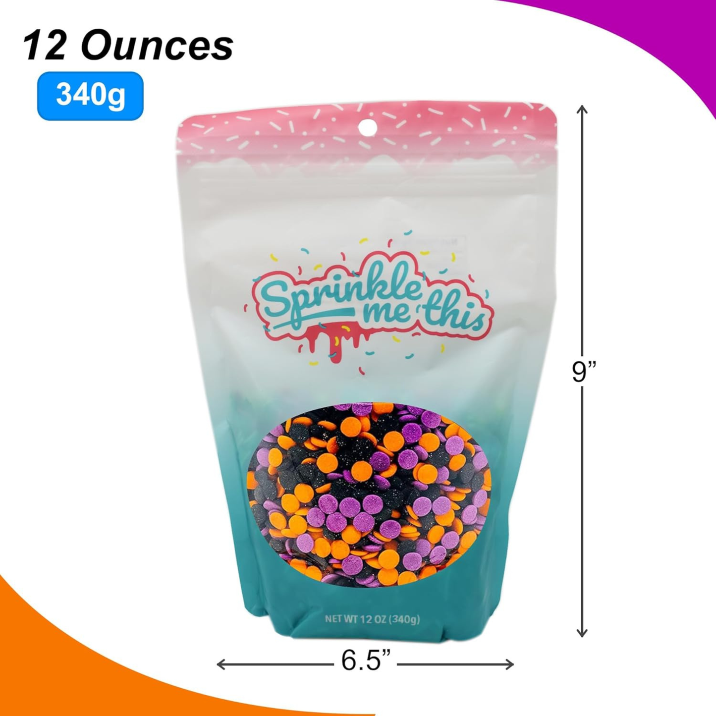 Sprinkle Me This – Trick Or Treat Mix Halloween Confetti – 4, 8 & 12 oz – Halloween Dessert Topping for Cookies, Cupcakes & Cakes