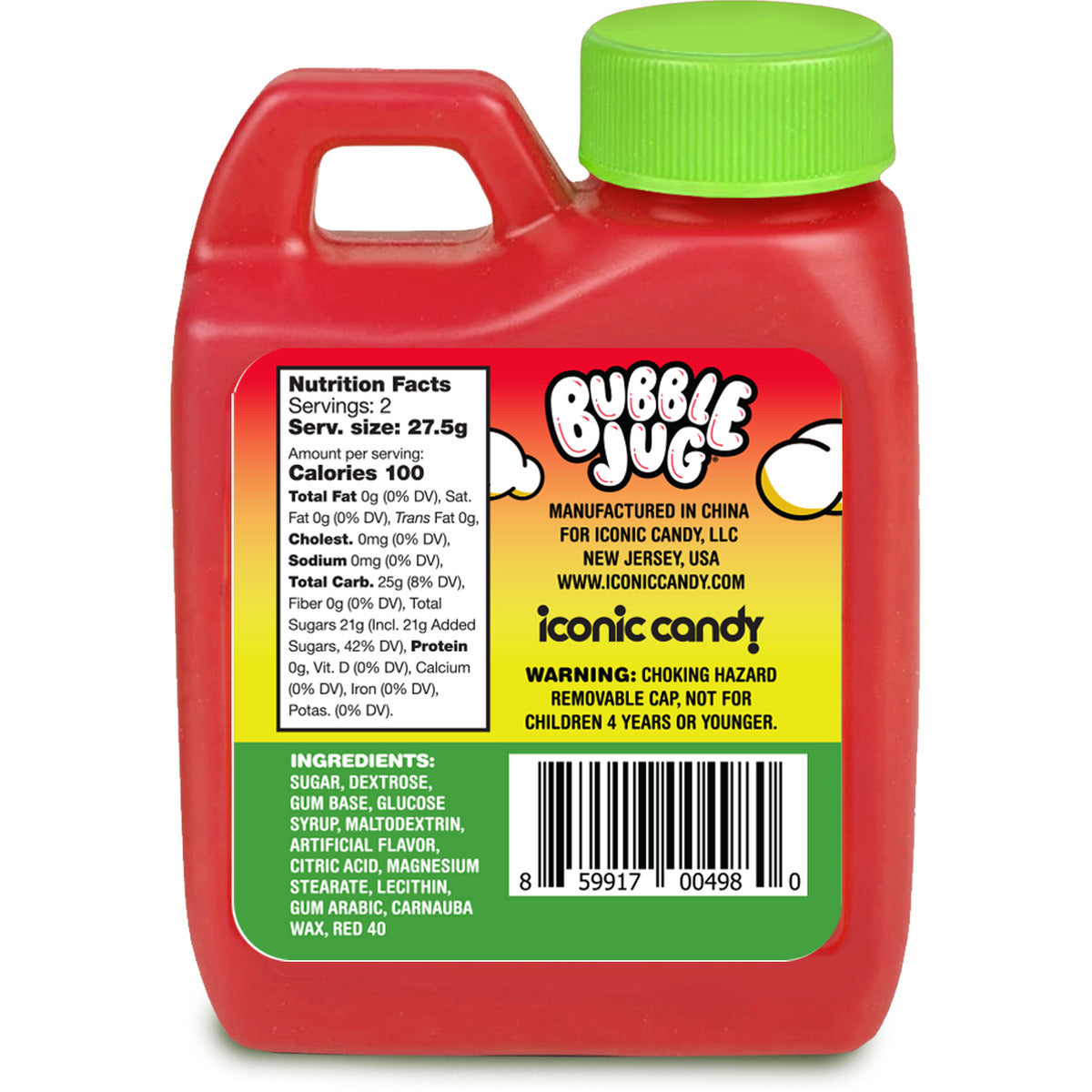 Bubble Jug 1.94 oz - Nostalgic Powdered Candy That Turns Into Chewy Bubble Gum | Available in 1, 3, 12 & 4-Pack Variety