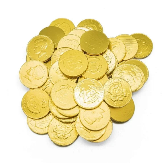 Chocolate Large Half Dollar Coins - Packaged in Sealed & Resealable Candy Bag - Classic Novelty Presidential Candy - Patriotic Chocolates