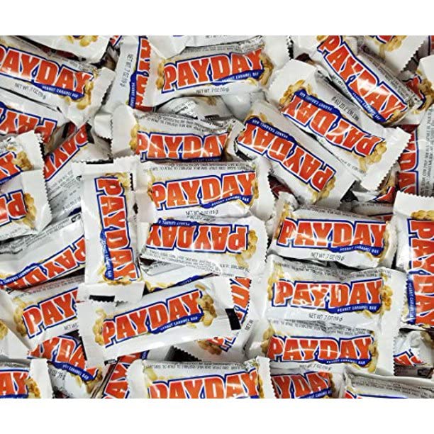 PayDay Fun Size Candy – Sweet & Salty Peanut Caramel Snack, 11.6 oz, 1 lb & 2 lb Bags