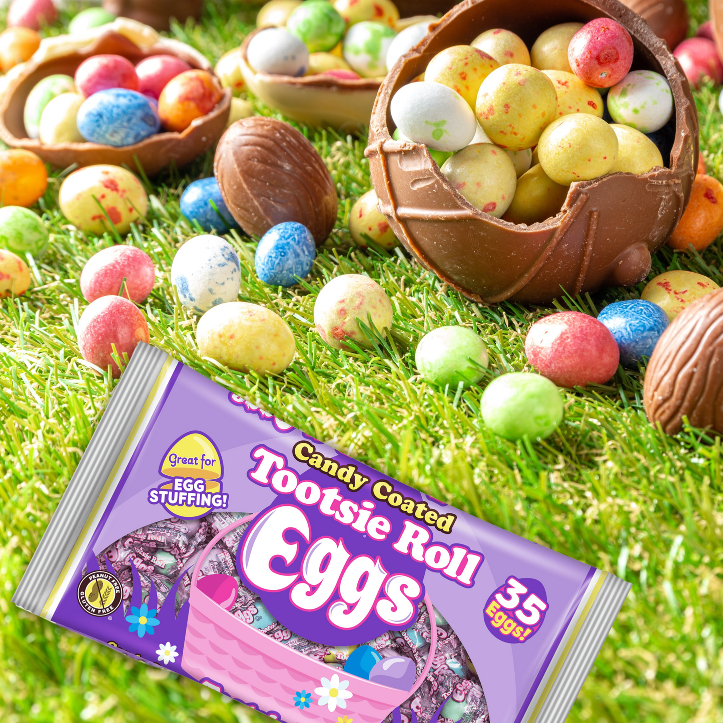 Candy Coated Tootsie Roll Eggs 7.5 oz – Individually Wrapped Easter Candy