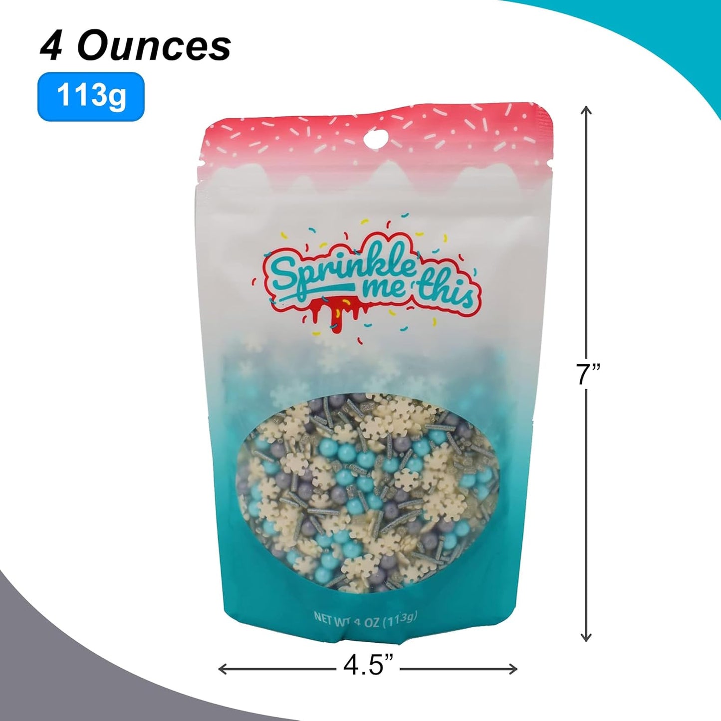 Sprinkle Me This – Christmas Edible Sprinkles Variety Collection – 4 oz – Dessert Toppings for Cookies, Cupcakes & Cakes