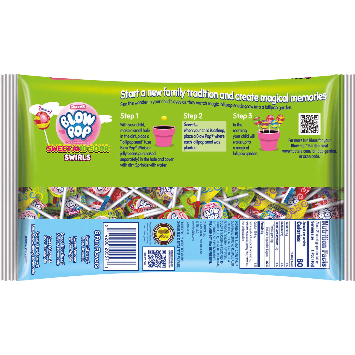 Charms Blow Pop Sweet & Sour Swirls – 11.5 oz Bag (Approx. 21 Pops) – Easter & Everyday Treats