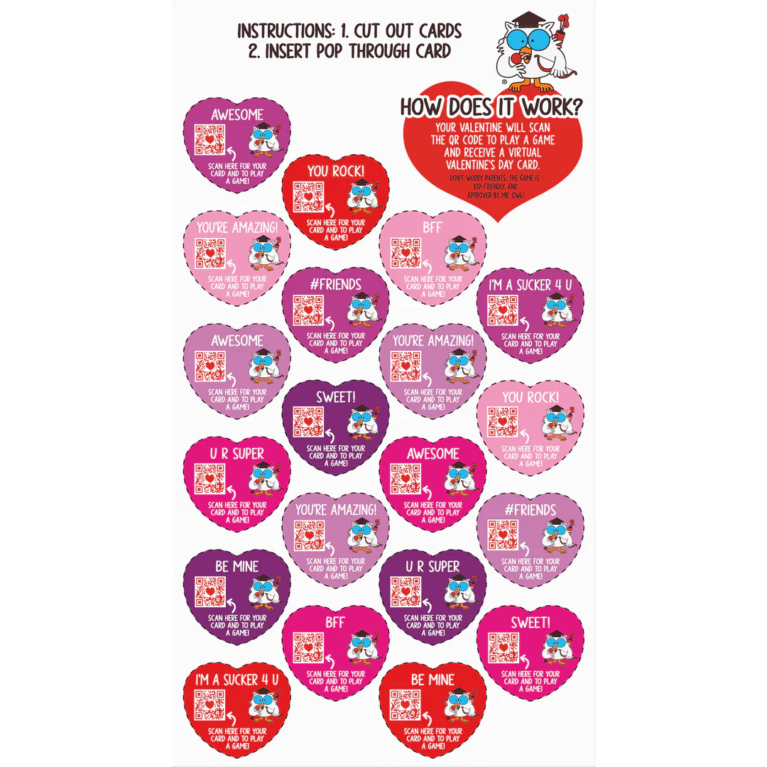 Tootsie Pop Valentine Friendship Exchange Kit, 15.6 ounce Box – 25 Cherry Lollipops & Cards Plus 1 Teacher Card