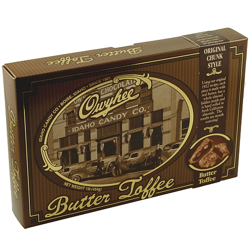 Idaho Candy Owyhee Butter Toffee Chunks – Rich Handcrafted Almond Toffee, 1 & 2 Pounds