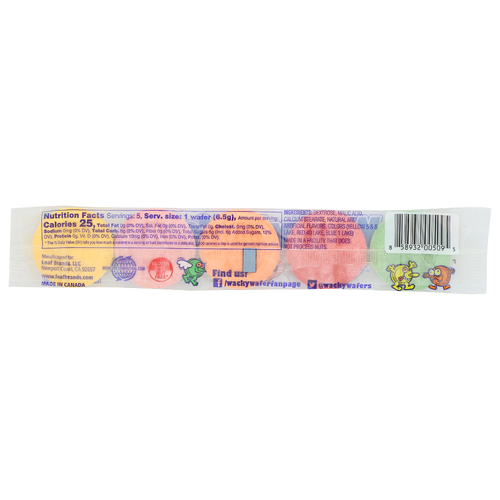 Wacky Wafers Candy 1.2 oz Bags | Colorful Fruity Candy Wafers | 1, 3, 12 & 24 Pack Options