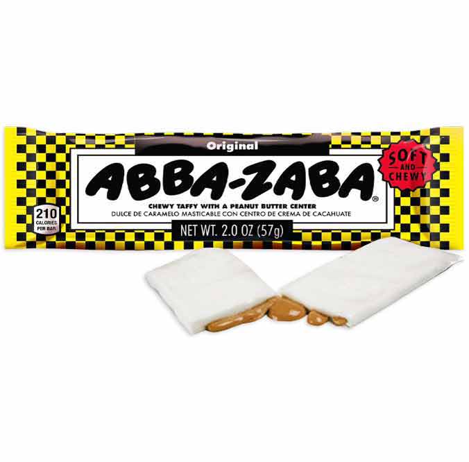 Abba Zaba 2 oz Taffy Bar – Chewy Taffy with Creamy Peanut Butter Center, Available in 1, 3, 6 & 24 Pack