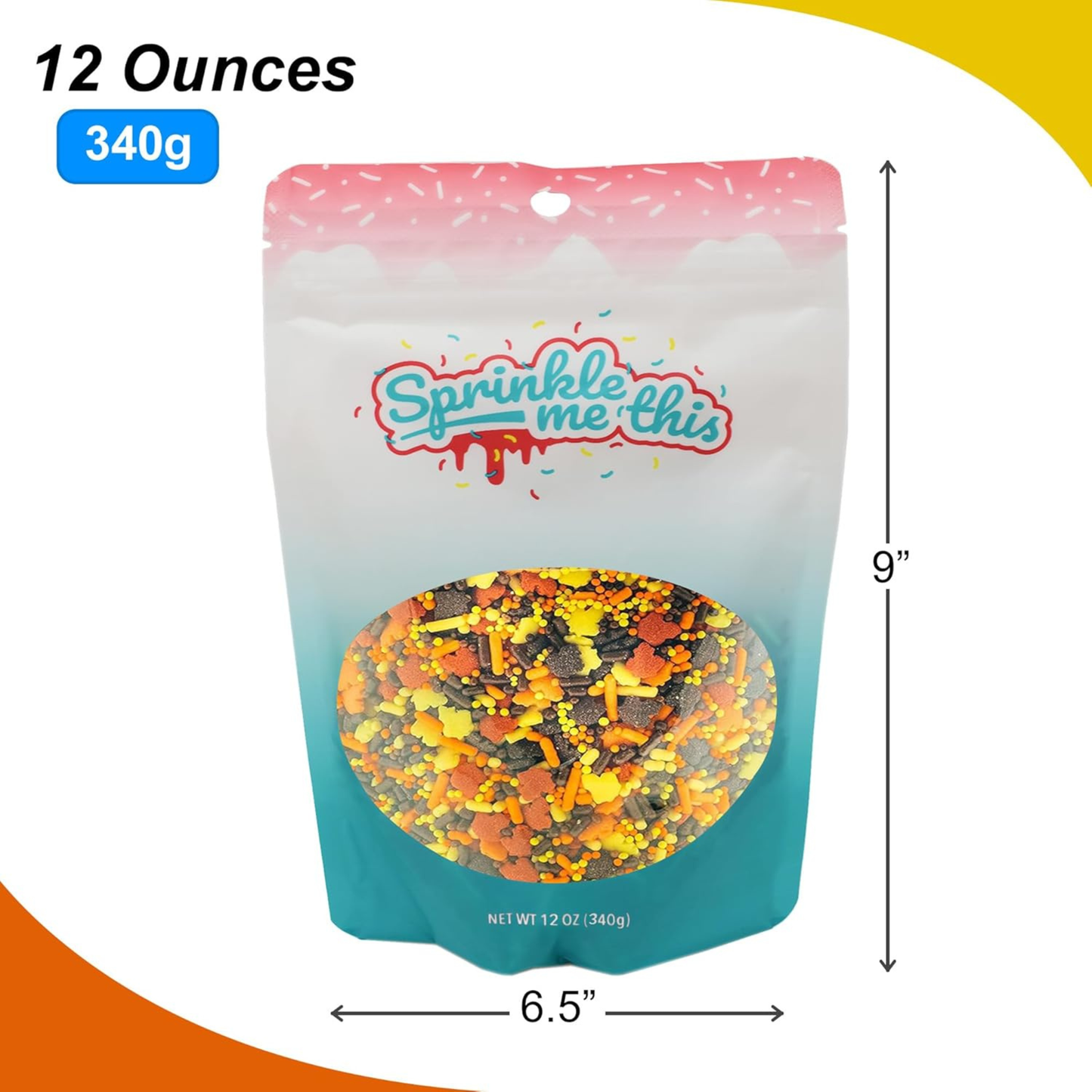 Sprinkle Me This – Autumn Foliage Fun Edible Sprinkles – 4, 8 & 12 oz – Fall Dessert Topping for Cookies, Cupcakes & Cakes