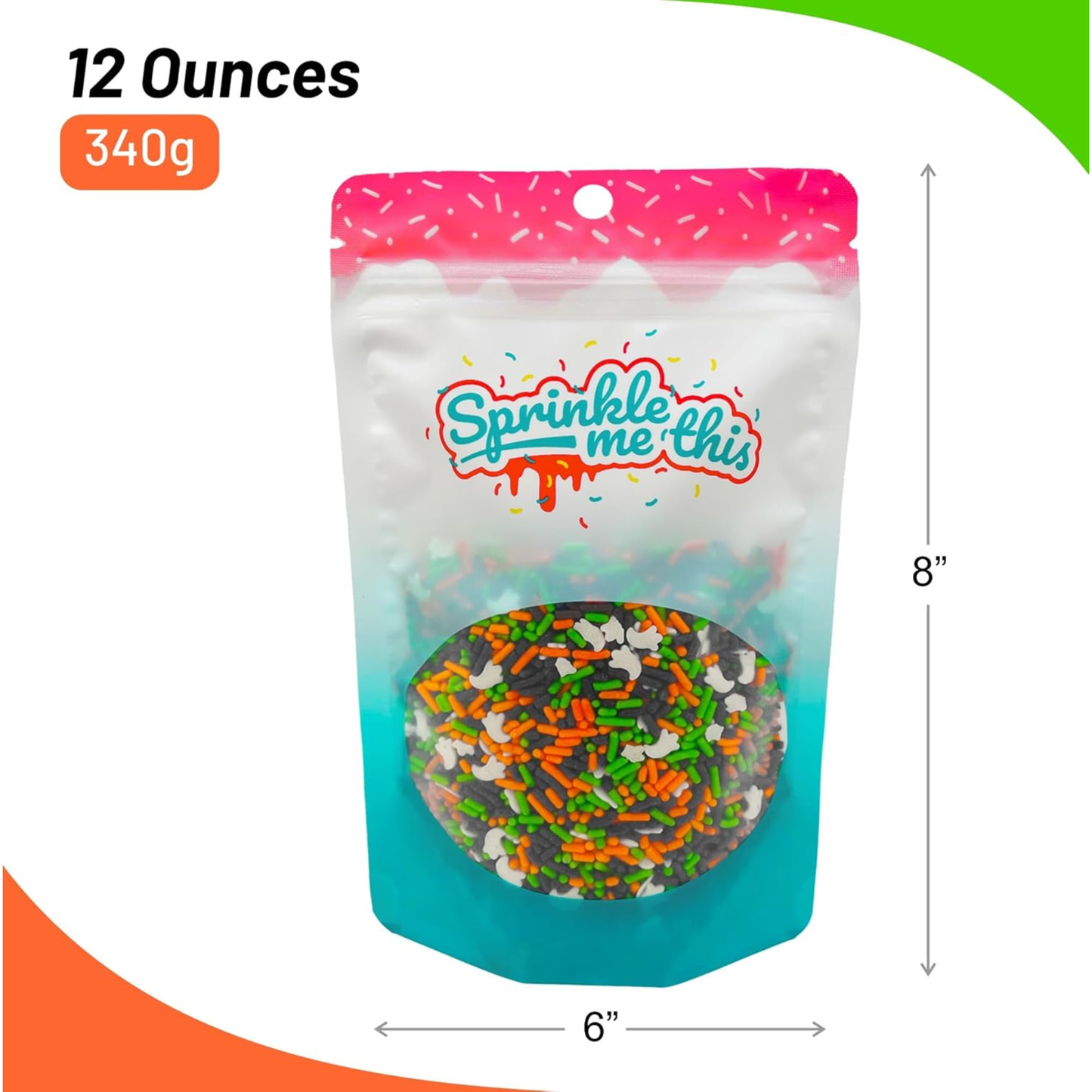 Sprinkle Me This – Ghost Bumps Edible Sprinkles – 4, 8 & 12 oz – Halloween Dessert Topping for Cookies, Cupcakes & Cakes