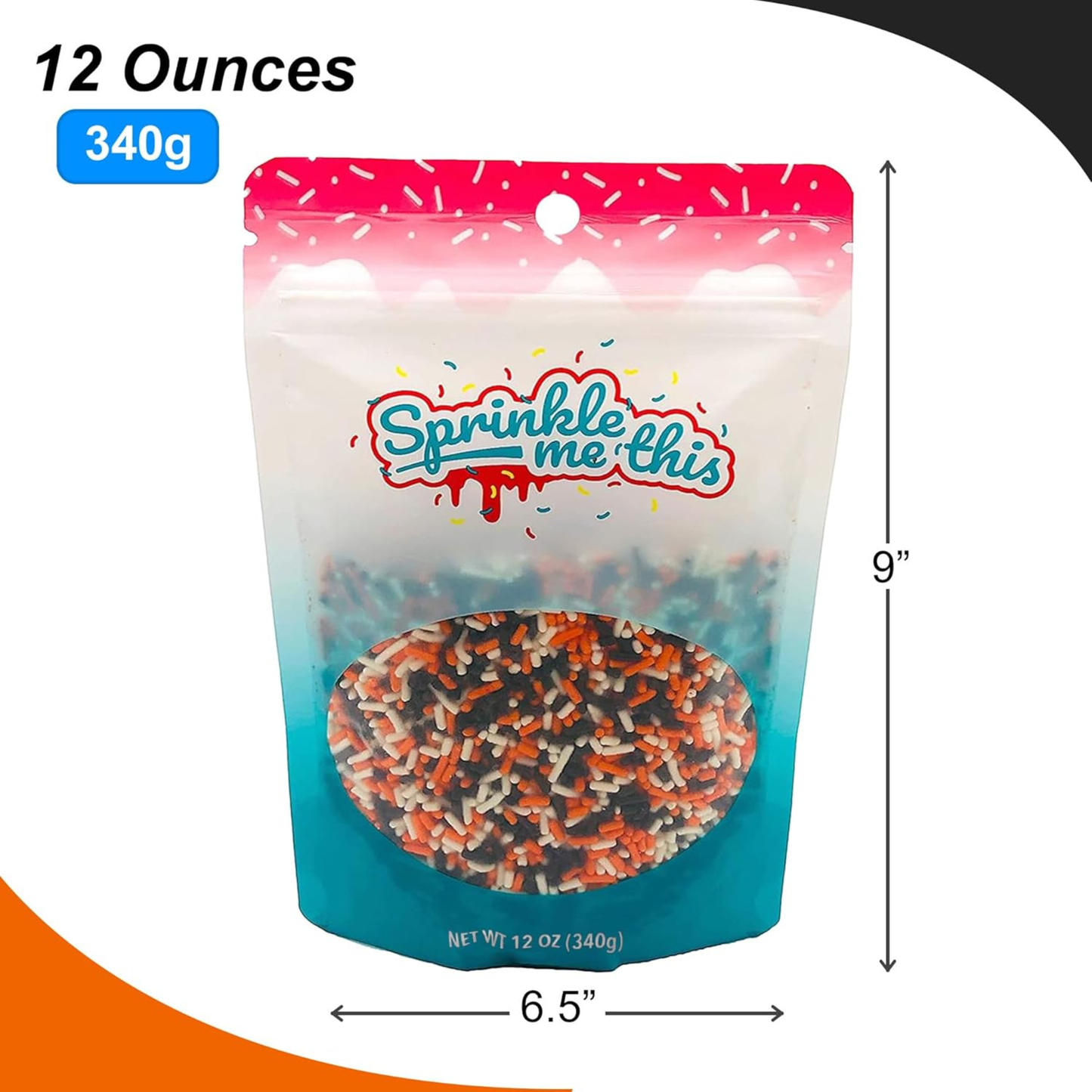 Sprinkle Me This – Shades of the Night Sprinkle Mix Halloween Jimmies – 4, 8 & 12 oz – Halloween Dessert Topping for Cookies, Cupcakes & Cakes