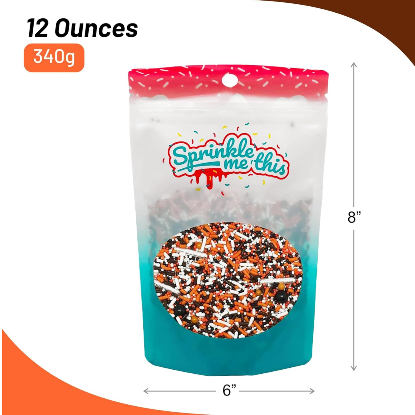 Sprinkle Me This – Halloween Party Sprinkle Mix – 4, 8 & 12 oz – Halloween Dessert Topping for Cookies, Cupcakes & Cakes