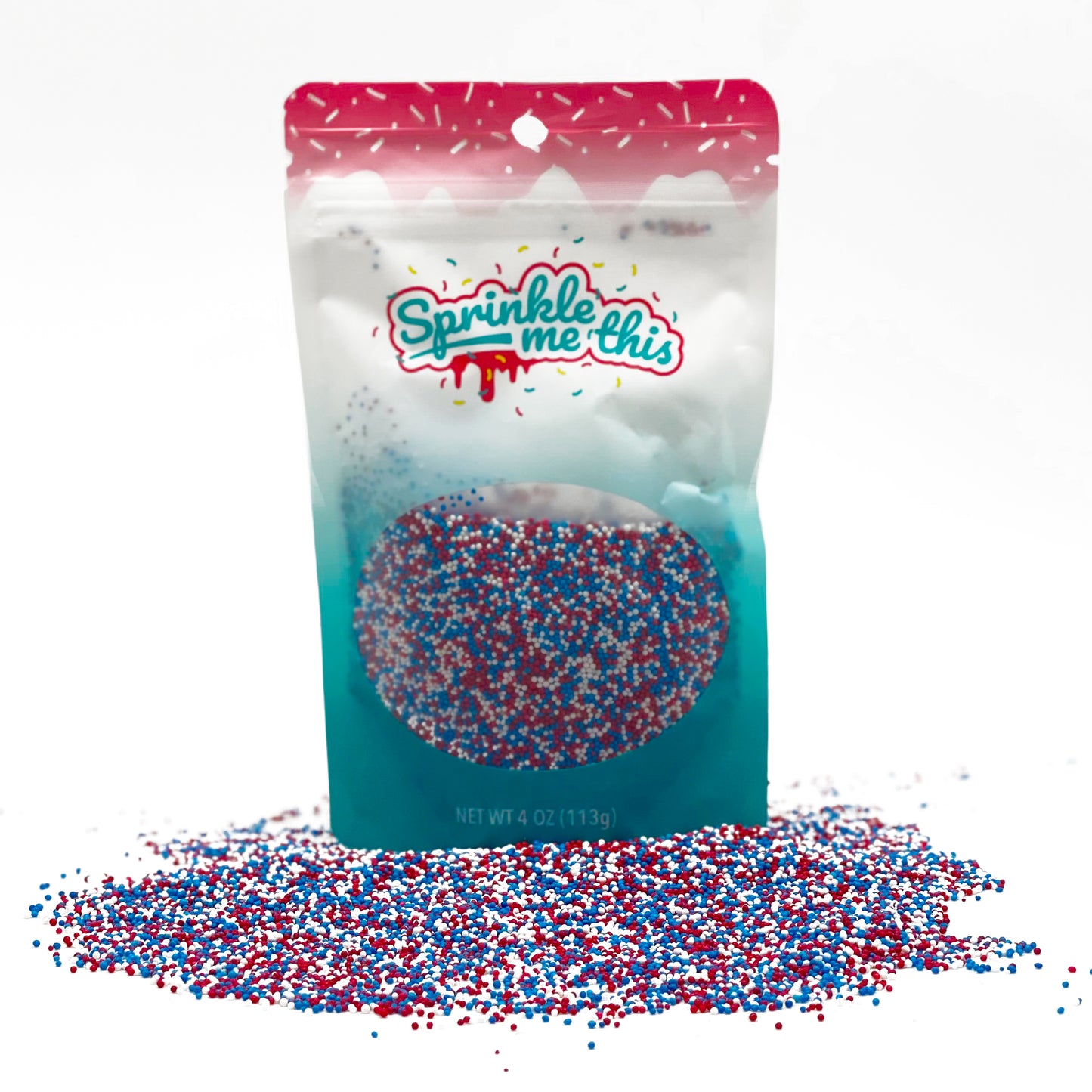 Sprinkle Me This – 4th of July Nonpareils – Patriotic Sprinkles – Red, White & Blue – 4, 8 & 12 oz for Baking & Decorating