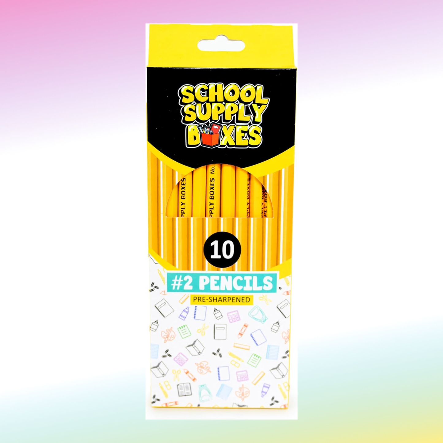 School Supply Boxes | (8 ct.) or (10 ct.) Wooden Pencil Pack  | Available in 1 Pack, 6 Pack, 12 Pack, 24 Pack, & 48 Pack | Pre-Sharpened No. 2 Wooden Pencils