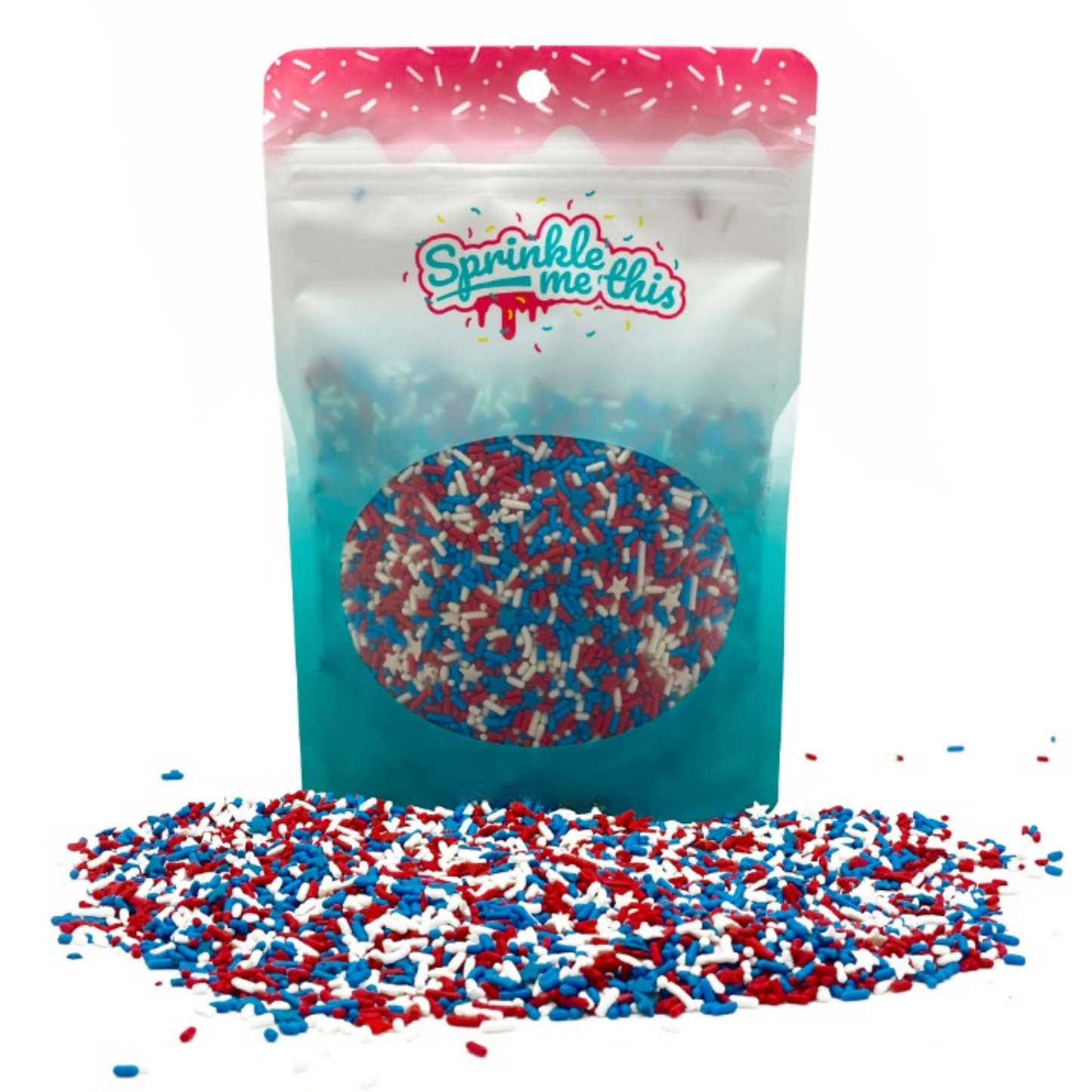 Sprinkle Me This – Stars & Stripes Patriotic Sprinkles | Red, White & Blue Star & Classic Mix for 4th of July (4, 8, 12 oz)