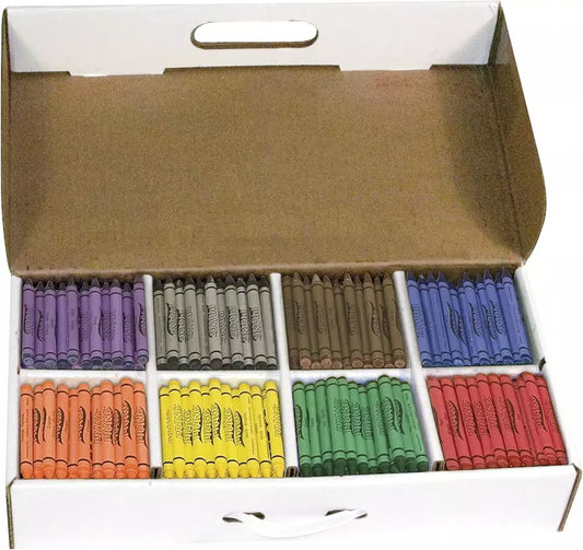 Prang Bulk Classroom Crayons Set – 400 or 800 Count Box – Assorted Colors (8 Classic Colors) – Durable, Non-Toxic Coloring Supplies for School, Teachers, Students & Group Activities