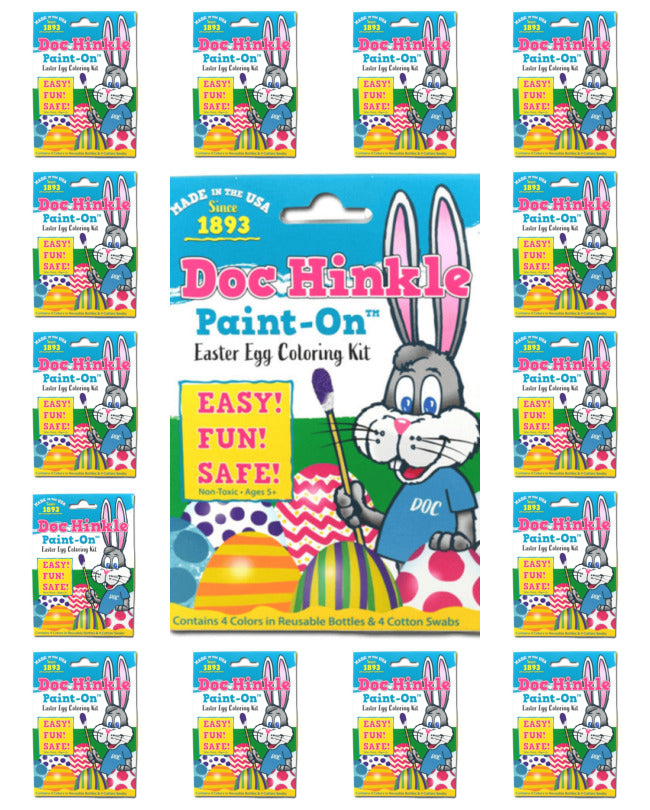 Doc Hinkle Paint-On Easter Egg Coloring Kit – DIY Egg Decorating for Kids & Families | 1, 5, 15 Pack Options