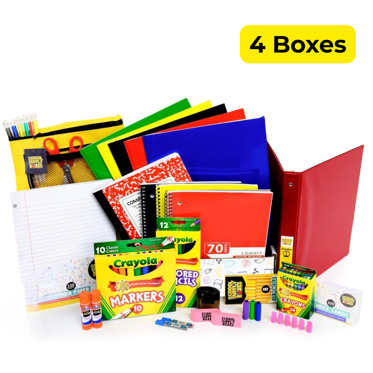 School Supply Boxes | Elementary School Bundle | Back To School Essentials Kit for Students & Teachers | Box (1), Case (4), Pallet (180)