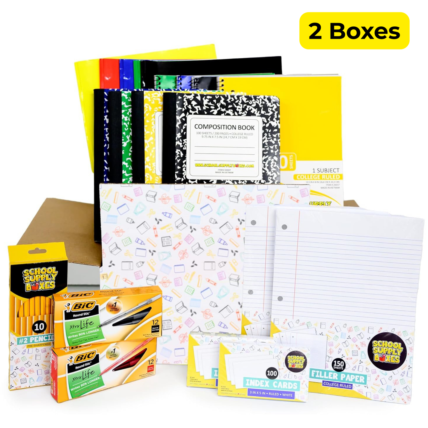 School Supply Boxes | High School Writing Bundle | All-in-One Writing Kit | Box (1), Case (2), Pallet (112)