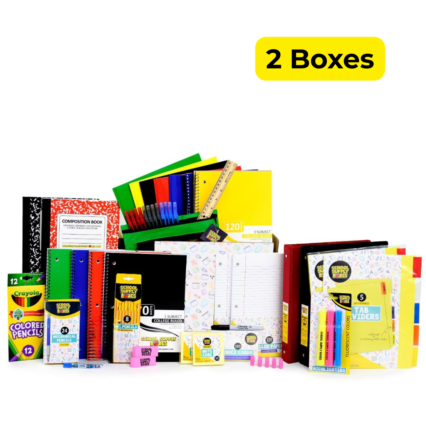 School Supply Boxes | Ultimate High School & College Bundle | All-in-One School Supply Kit | Box (1), Case (2), Pallet (96)
