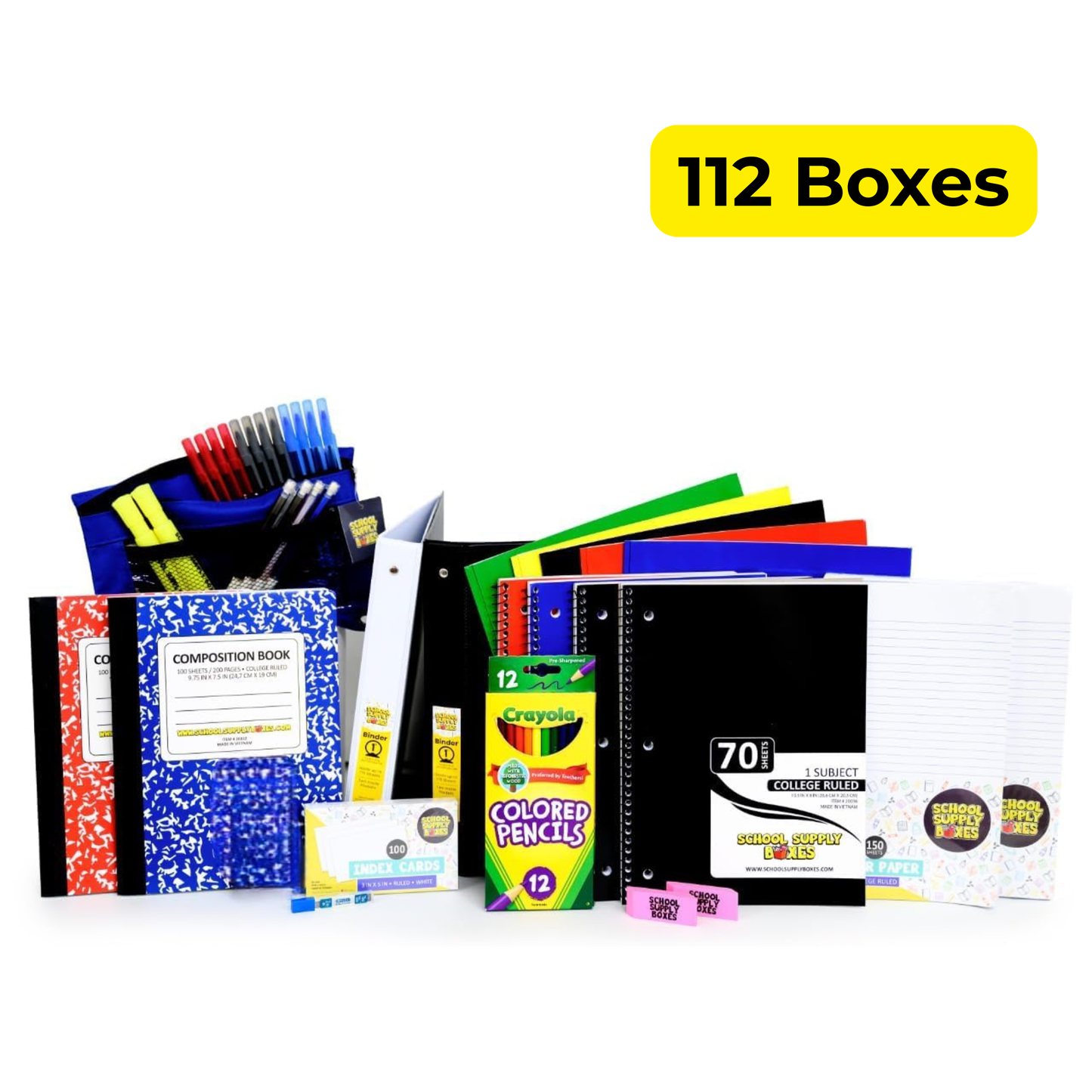School Supply Boxes | Secondary School Bundle | Complete Back to School Essentials | Box (1), Case (2), or Pallet (112)