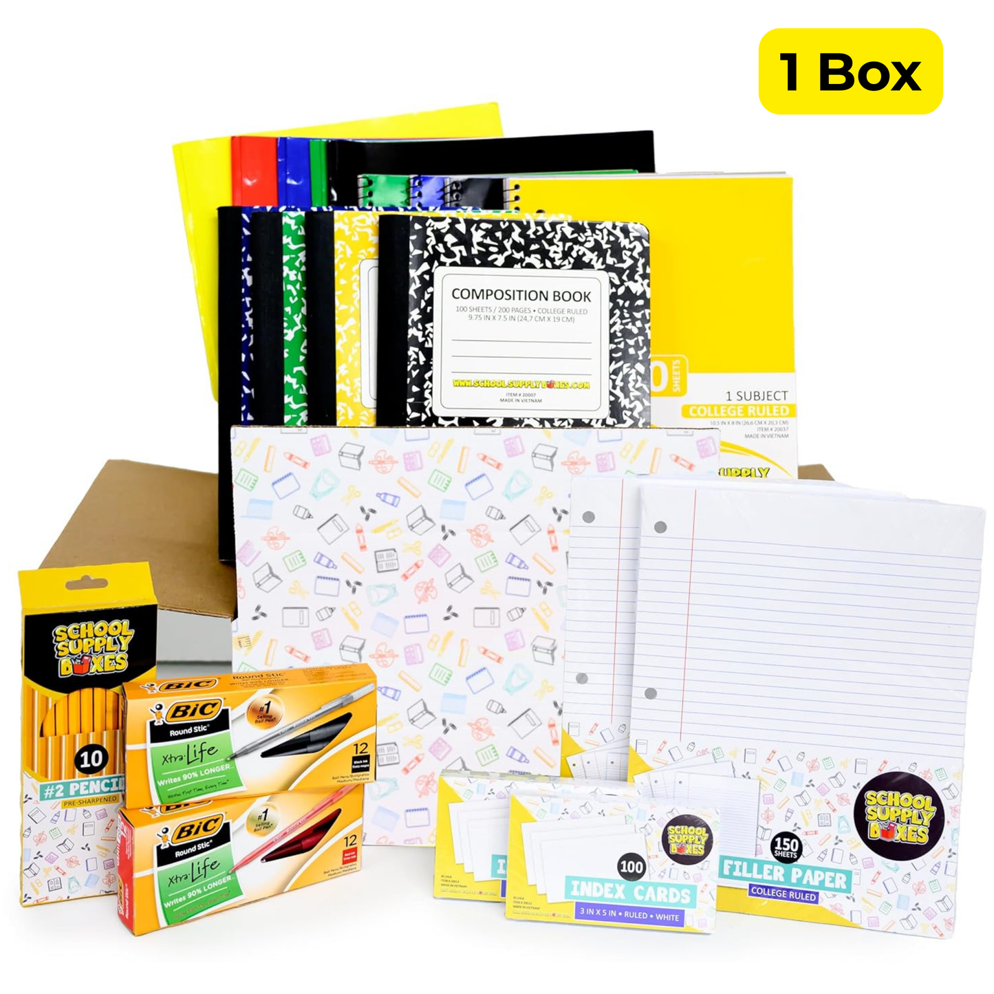 School Supply Boxes | High School Writing Bundle | All-in-One Writing Kit | Box (1), Case (2), Pallet (112)