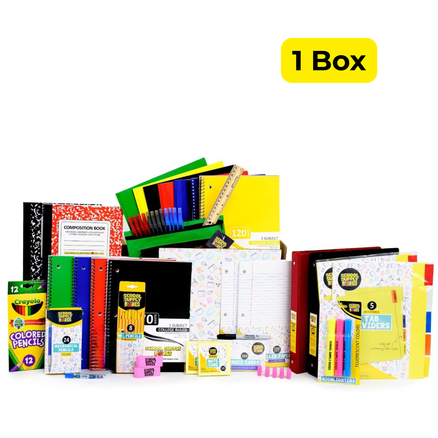 School Supply Boxes | Ultimate High School & College Bundle | All-in-One School Supply Kit | Box (1), Case (2), Pallet (96)