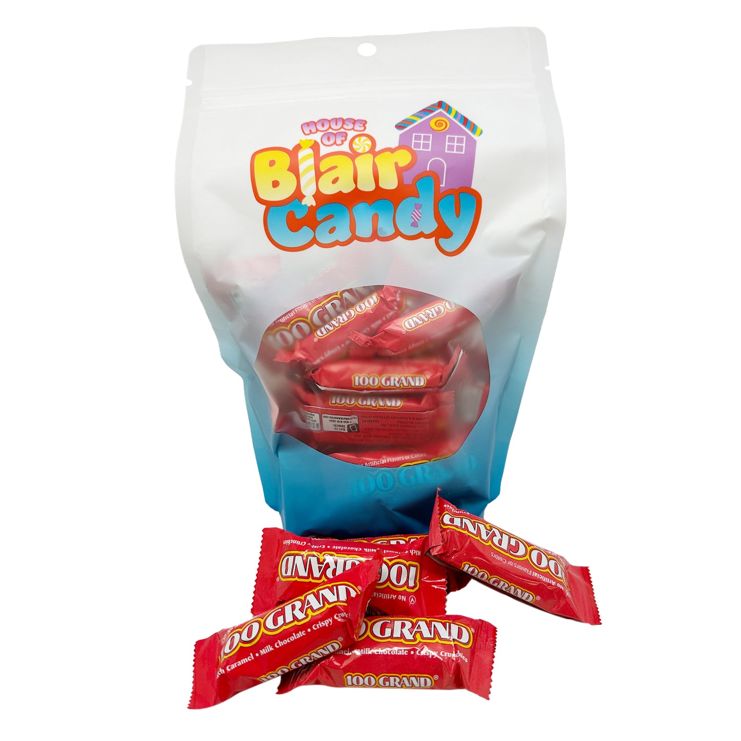 100 Grand Fun Size Candy Bars – Crispy, Chewy, Chocolate-Covered Candy