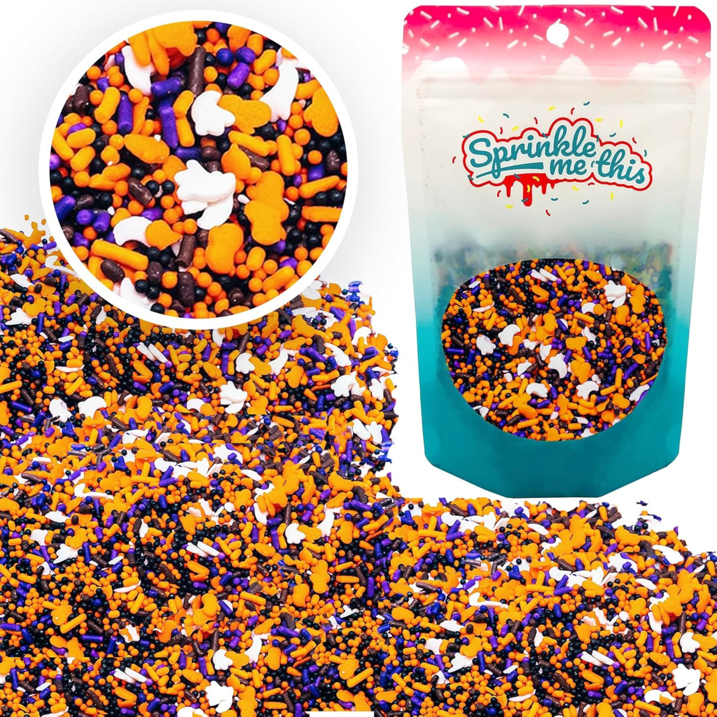 Sprinkle Me This – Haunted Halloween Party Sprinkles – 4, 8 & 12 oz – Halloween Dessert Topping for Cookies, Cupcakes & Cakes