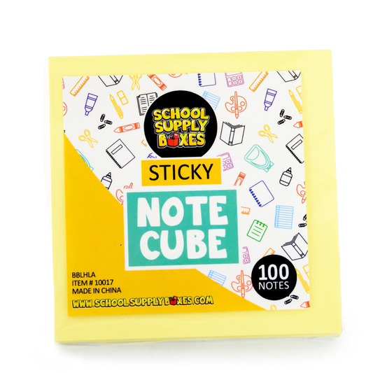 School Supply Boxes | 100 ct. Yellow Sticky Notes | Available in 10 Pack, 20 Pack, 50 Pack, 100 Pack, & 432 Pack | Self-Adhesive Notes for Home, Office, or Classroom