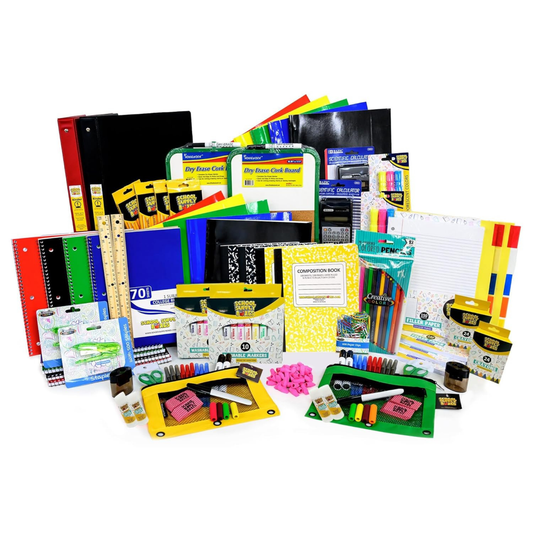 School Supply Boxes | Mega Back to School Bundle (308 Piece) | House Brand Edition | Available in a Box (1 Unit), a Case (2 Units), and a Pallet (36 Units)