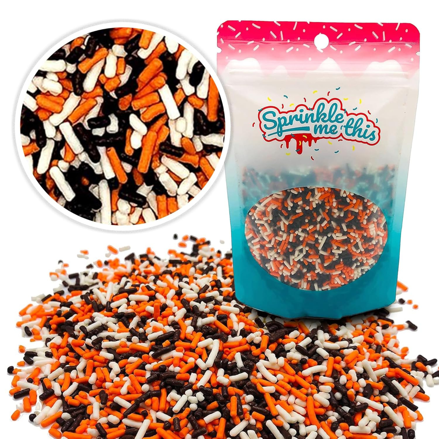 Sprinkle Me This – Shades of the Night Sprinkle Mix Halloween Jimmies – 4, 8 & 12 oz – Halloween Dessert Topping for Cookies, Cupcakes & Cakes
