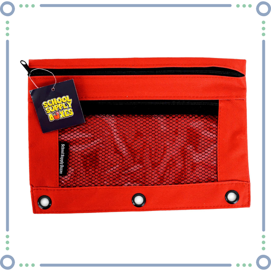 School Supply Boxes | 3 Ring Pencil Bag / Binder Pouch  | Available in Multiple Sizes & Multiple Colors
