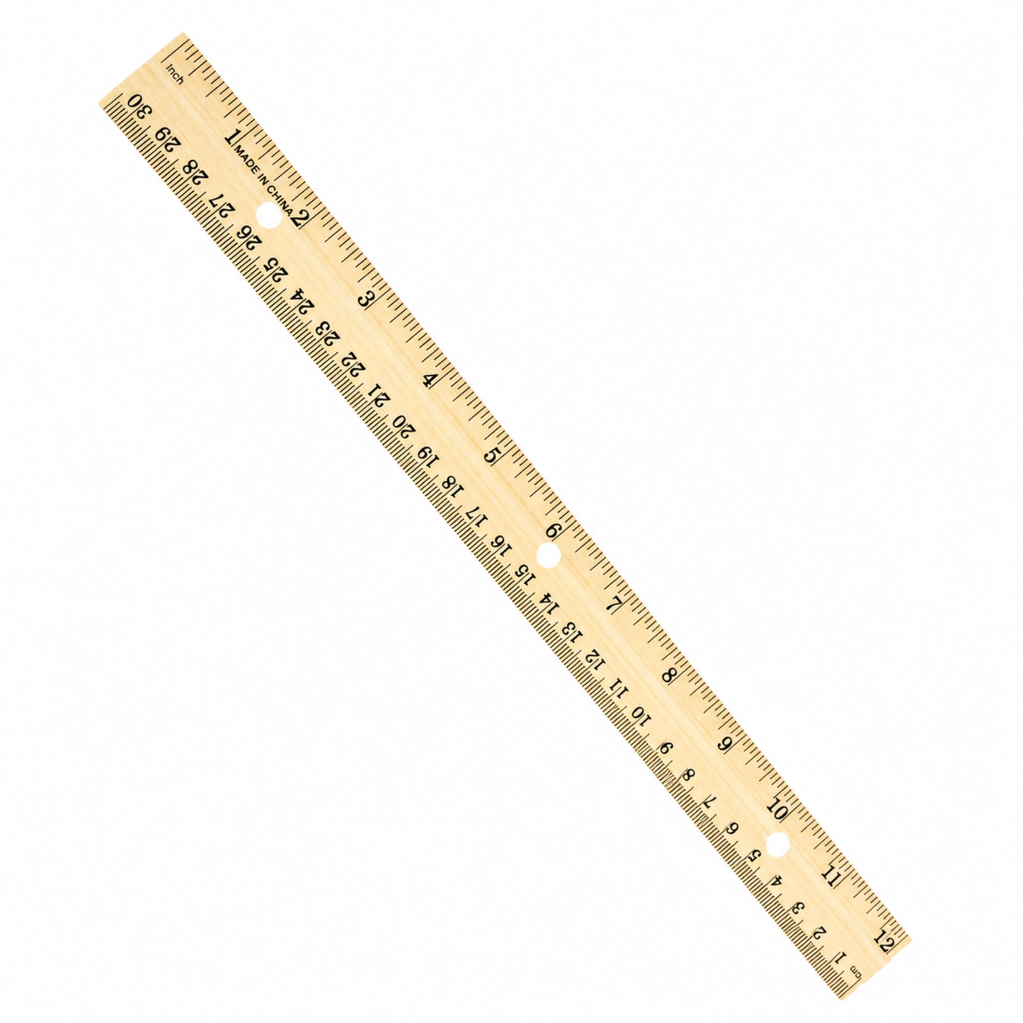 School Supply Boxes | 12" Wooden Ruler with 3-Ring Binder Holes | Available in 10 Pack, 20 Pack, 50 Pack, & 250 Pack | Durable Classroom and Office Supplies