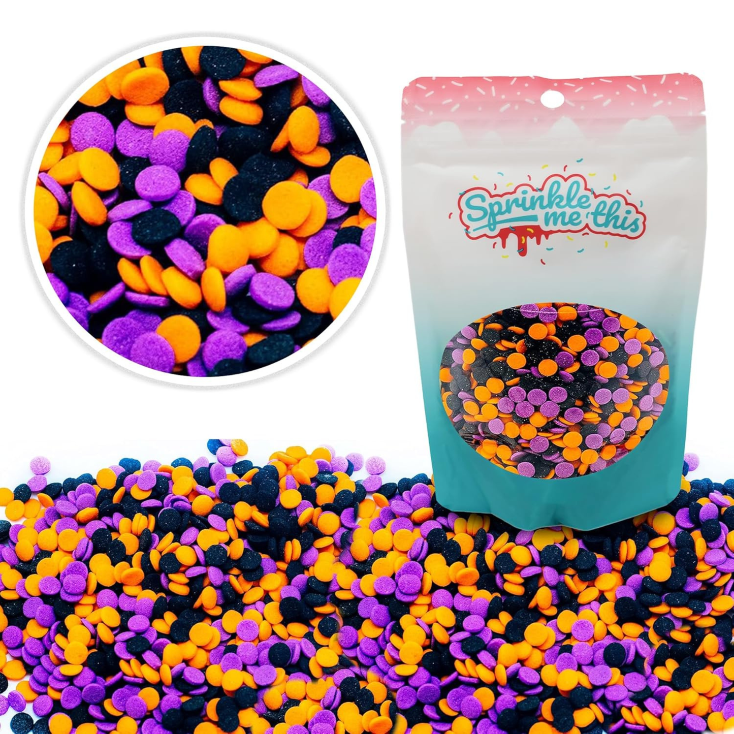 Sprinkle Me This – Trick Or Treat Mix Halloween Confetti – 4, 8 & 12 oz – Halloween Dessert Topping for Cookies, Cupcakes & Cakes