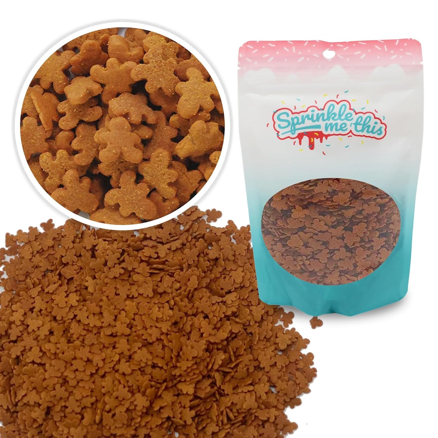 Sprinkle Me This – Gingerbread Men Sprinkles – 4, 8 & 12 oz – Festive Dessert Topping for Cookies, Cupcakes, and Cakes