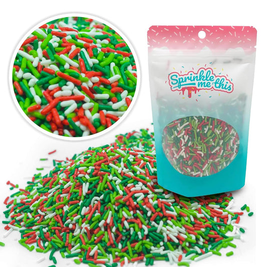 Sprinkle Me This – Mistletoe Magic Sprinkle Mix – 4, 8 & 12 oz – Festive Dessert Topping for Cookies, Cupcakes, and Cakes